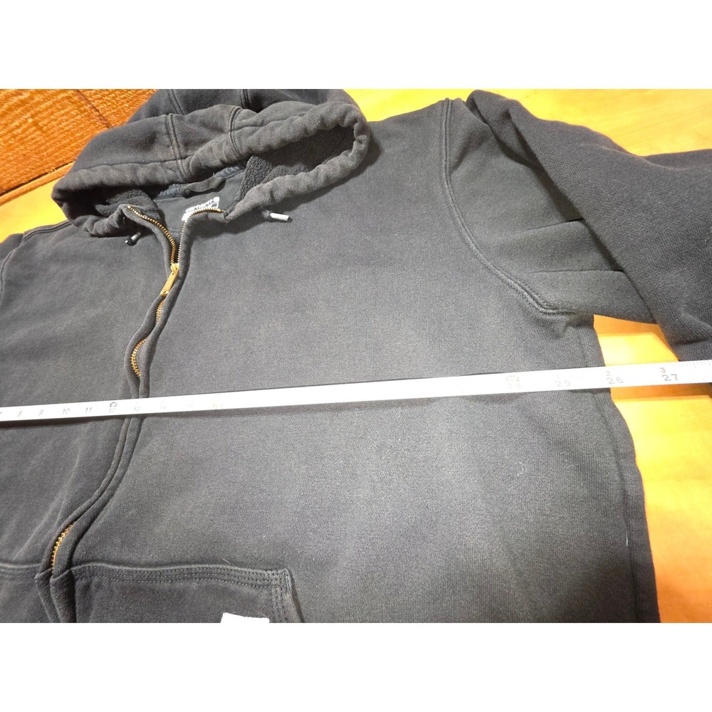 Carhartt Mens Loose Fit Full Zip Hoodie Black Midweight Sweatshirt Large - Picture 5 of 7